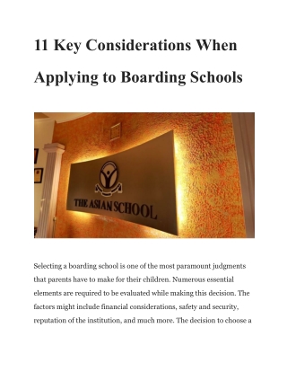 11 key considerations when