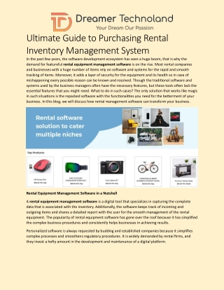 Ultimate Guide to Purchasing Rental Inventory Management System