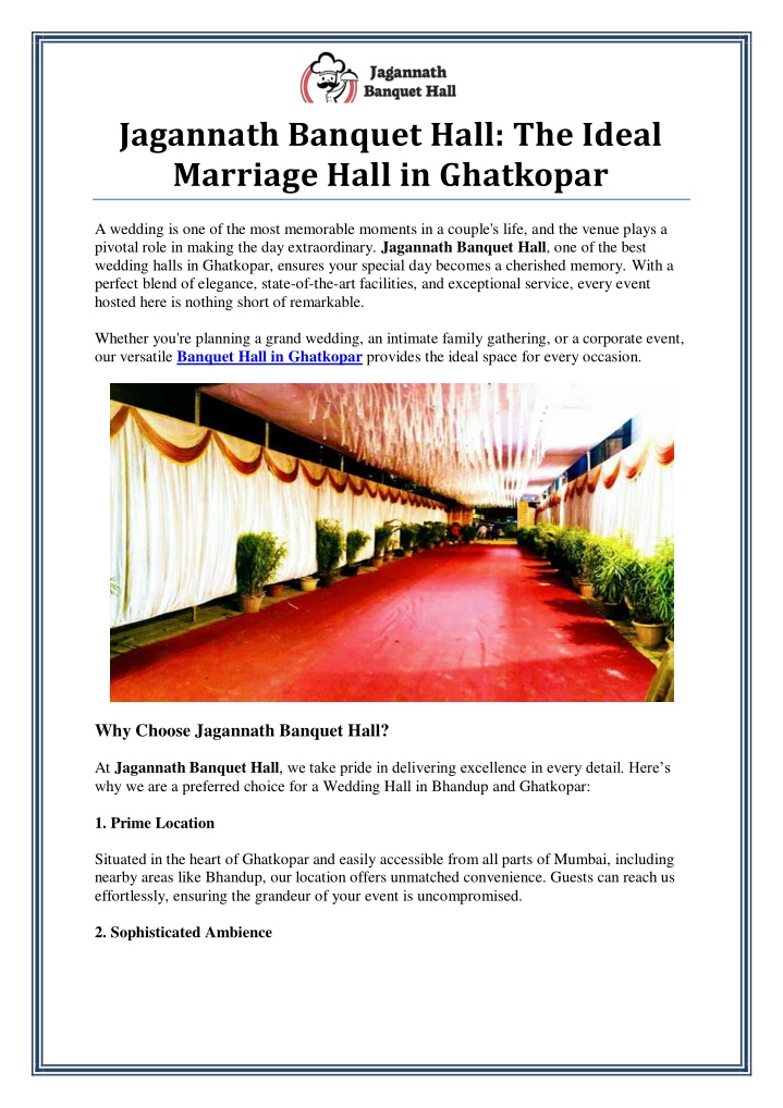 jagannath banquet hall the ideal marriage hall