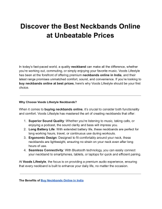 Discover the Best Neckbands Online at Unbeatable Prices