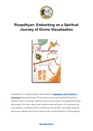 Roopdhyan: Embarking on a Spiritual Journey of Divine Visualization