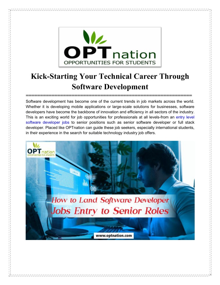 kick starting your technical career through