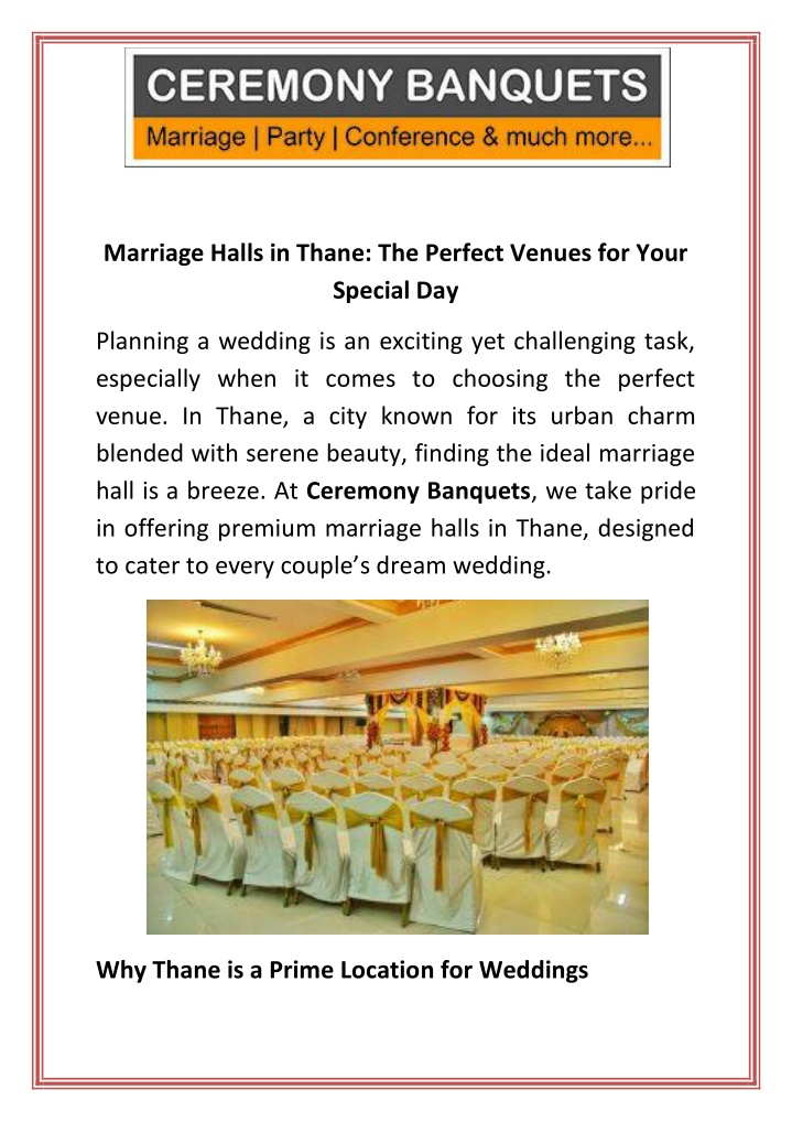 marriage halls in thane the perfect venues