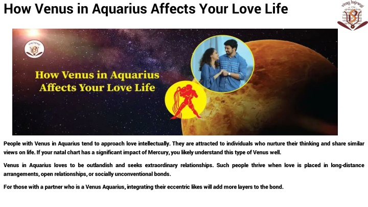 how venus in aquarius affects your love life