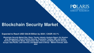 Blockchain Security Market Size Worth USD 538.00 Billion by 2034 | CAGR: 64.1%