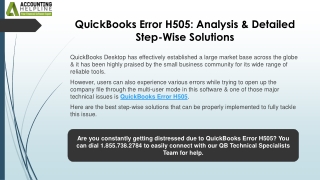 quickbooks error h505 analysis detailed step wise solutions