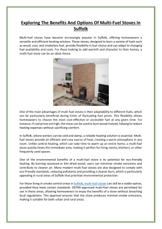 Exploring The Benefits And Options Of Multi-Fuel Stoves In Suffolk