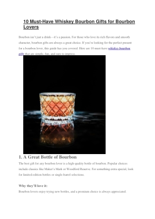 10 Must-Have Whiskey Bourbon Gifts for Bourbon Lovers