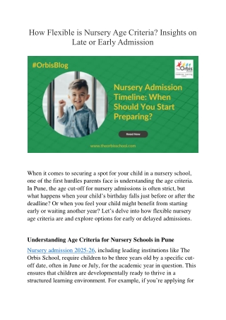 how flexible is nursery age criteria insights