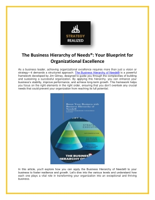 the business hierarchy of needs your blueprint
