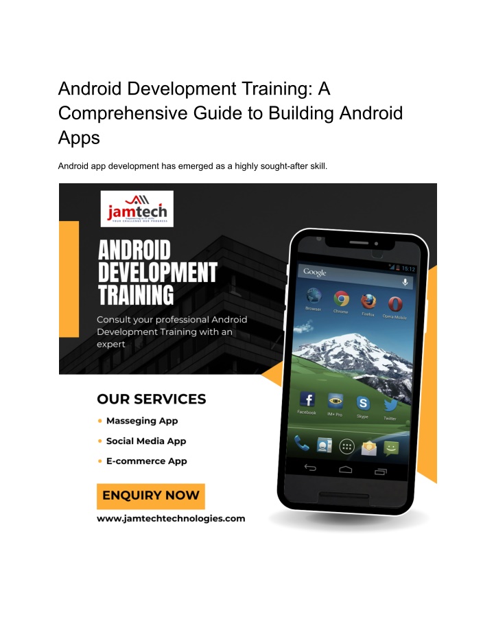 android development training a comprehensive