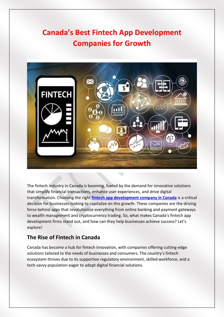 canada s best fintech app development companies