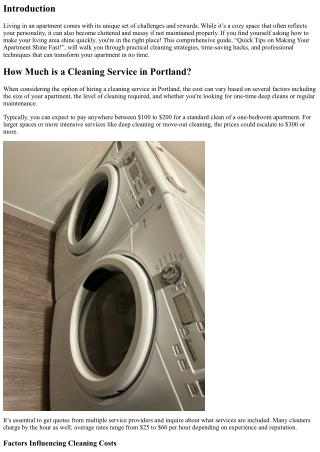 “Quick Tips on Making Your Apartment Shine Fast!”