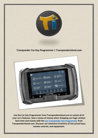 transponder car key programmer transponderisland