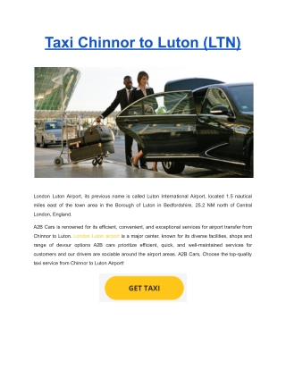 Taxi Chinnor to Luton (LTN)