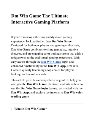 dm win game the ultimate interactive gaming