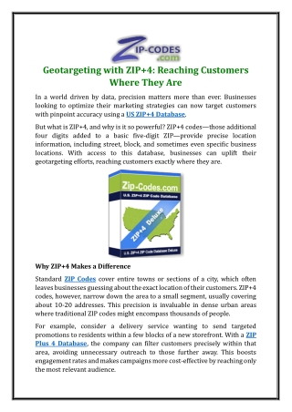 geotargeting with zip 4 reaching customers where