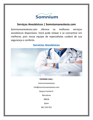 servi os anest sicos somniumanestesia com