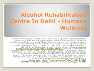 Best Alcohol Rehabilitation Centre In Delhi NCR - Humana Wellness