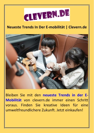 Neueste Trends In Der E-mobilität  Clevern.de