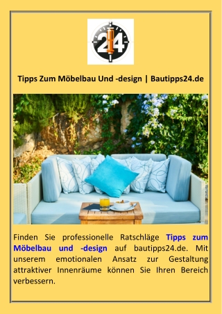 Tipps Zum Möbelbau Und -design  Bautipps24.de