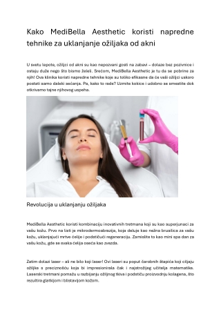 Kako MediBella Aesthetic koristi napredne tehnike za uklanjanje ožiljaka od akni