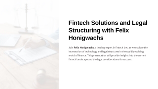 fintech solutions and legal structuring with