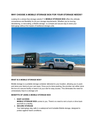WHY CHOOSE A MOBILE STORAGE BOX FOR YOUR STORAGE NEEDS - Google Docs