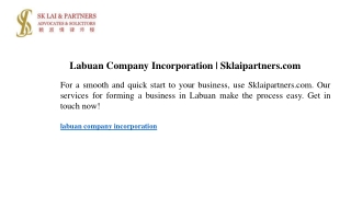 Labuan Company Incorporation Sklaipartners.com