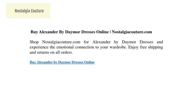 buy alexander by daymor dresses online