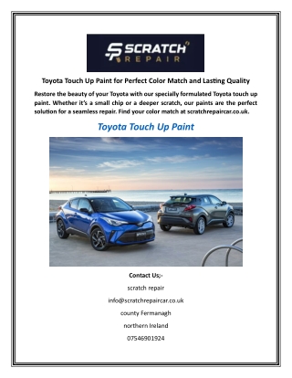 toyota touch up paint for perfect color match