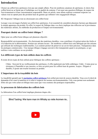 “Respecter l’éthique tout en choisissant son coffret boisé”