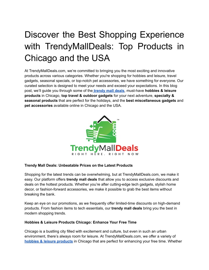 discover the best shopping experience with