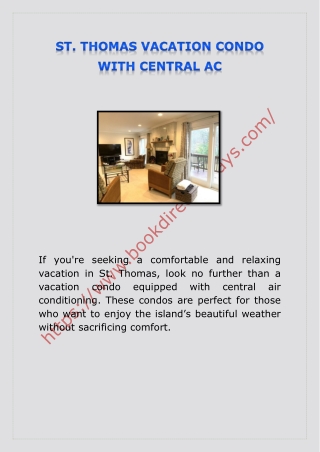 ST. THOMAS VACATION CONDO WITH CENTRAL AC