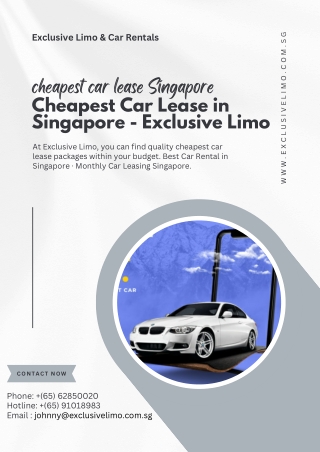 Cheapest Car Lease in Singapore - Exclusive Limo