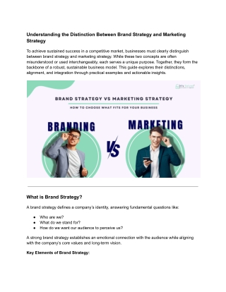 Understanding the Distinction Between Brand Strategy and Marketing Strategy