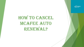 How to Cancel McAfee Auto Renewal