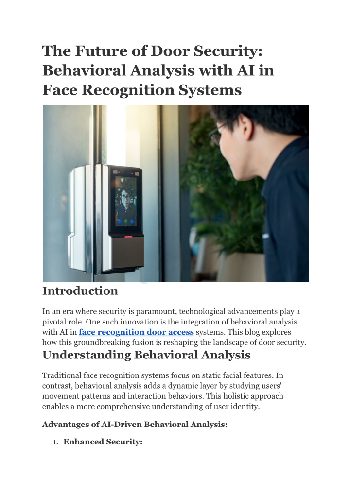 the future of door security behavioral analysis