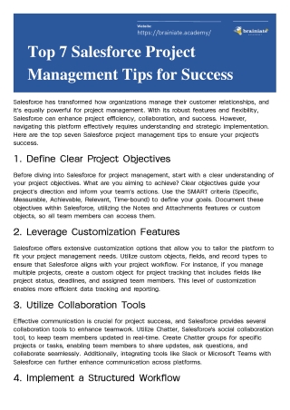 Top 7 Salesforce Project Management Tips for Success