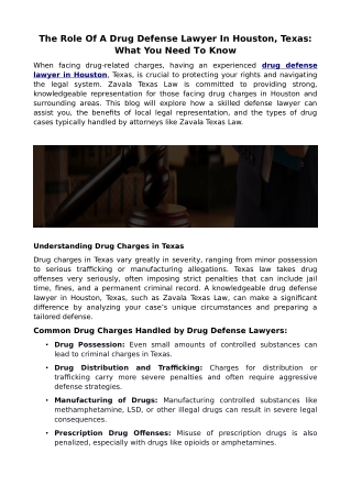 The Role Of A Drug Defense Lawyer In Houston, Texas: What You Need To Know