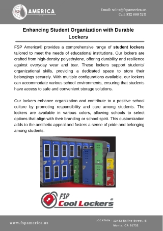 Enhancing Student Organization with Durable Lockers