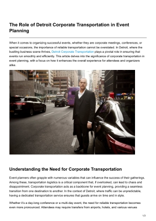 -The Role of Detroit Corporate Transportation in Event Planning