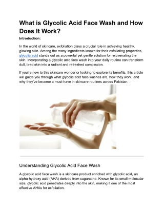 what is glycolic acid face wash and how does