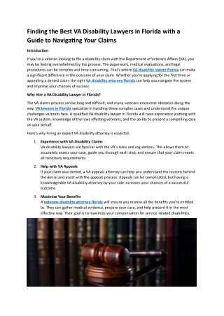 finding the best va disability lawyers in florida