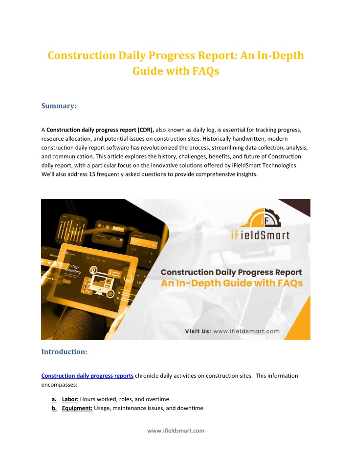 construction daily progress report an in depth