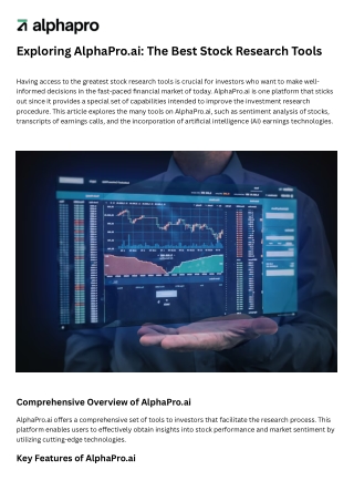 Exploring AlphaPro.ai The Best Stock Research Tools