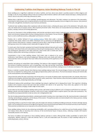 Celebrating Tradition And Elegance: Asian Wedding Makeup Trends In The UK