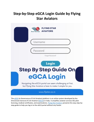 Step by Step eGCA Login Guide by Flying Star Aviators