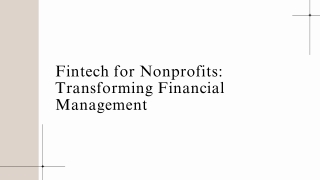 Fintech for Nonprofits