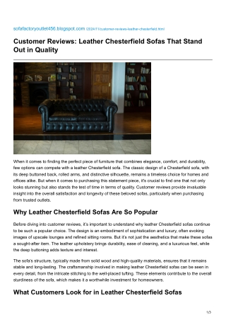 Customer Reviews Leather Chesterfield Sofas That Stand Out in Quality